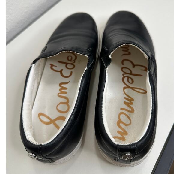Sam Edelman Black Leather White Base Slip On Shoe 5 - Picture 10 of 15